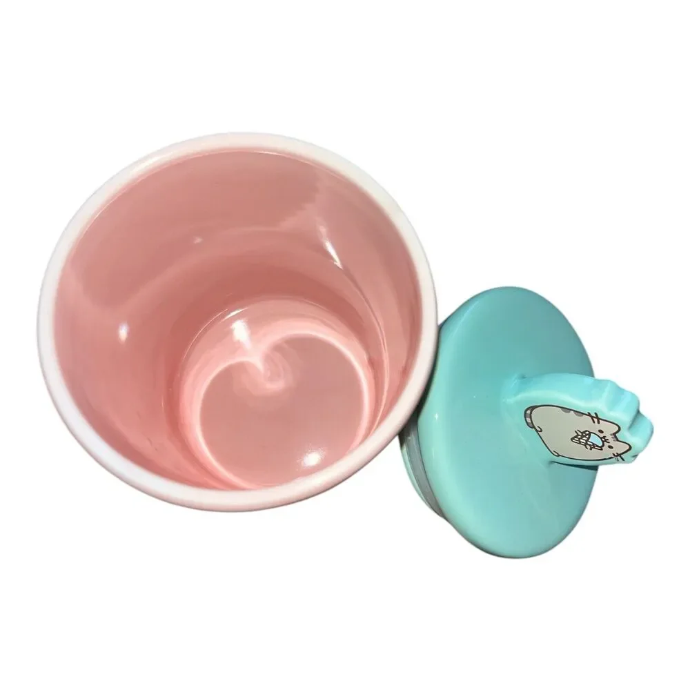 Pusheen Ceramic Eat Dessert First Cookie Jar NWT Pink 24 Oz